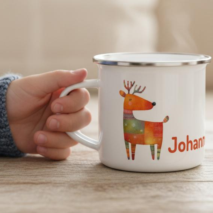 Emaille Becher | Tiere vom Ammersee | Hirsch