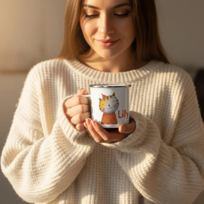 Emaille Becher | Tiere vom Ammersee | Katze